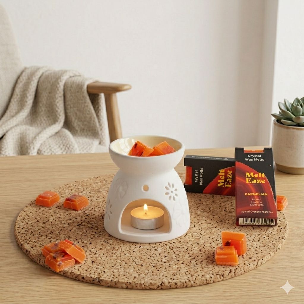 MeltEaze Wax Melts 50g - Carnelian Fire - Spiced Orange - Wax Melts | Hearth & Amble