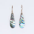 Shell & Silver Earrings - Three Hearts - Abalone