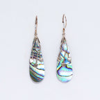 Shell & Silver Earrings - Three Hearts - Abalone