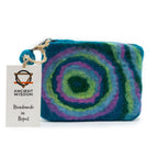 Natural Felt Zipper Pouches - Psychedelic