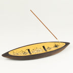 Enamel Incense Bowl - Mango Wood - Hand & Sun