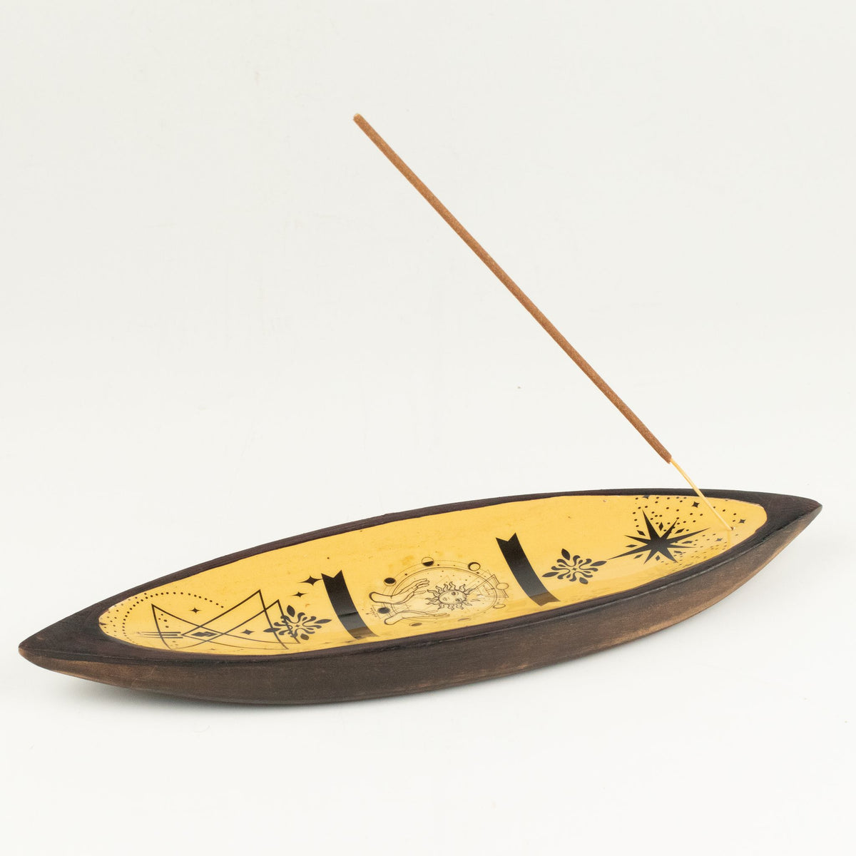 Enamel Incense Bowl - Mango Wood - Hand & Sun