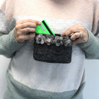 Natural Felt Zipper Pouches - Four Flowers