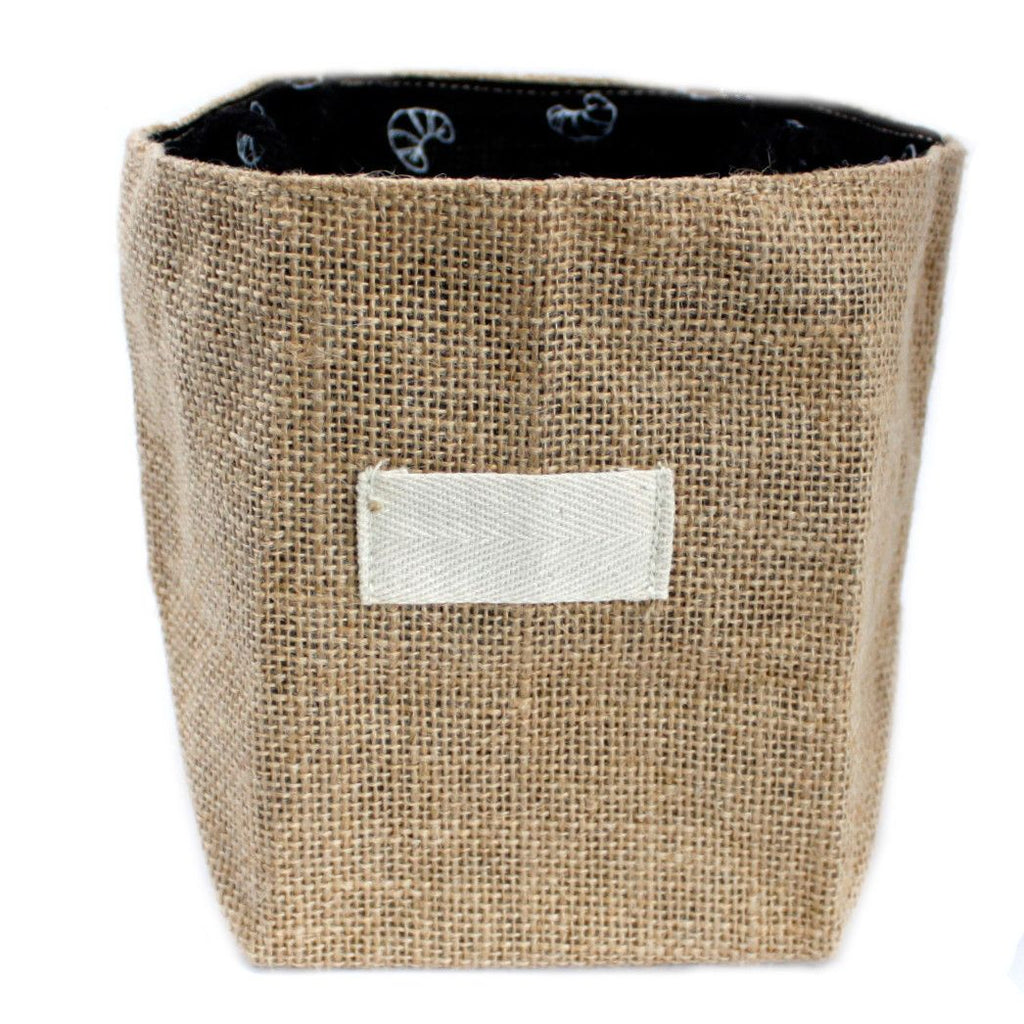 Natural Jute Cotton Gift Bag - Black Lining - Large - Bags & Totes | Hearth & Amble