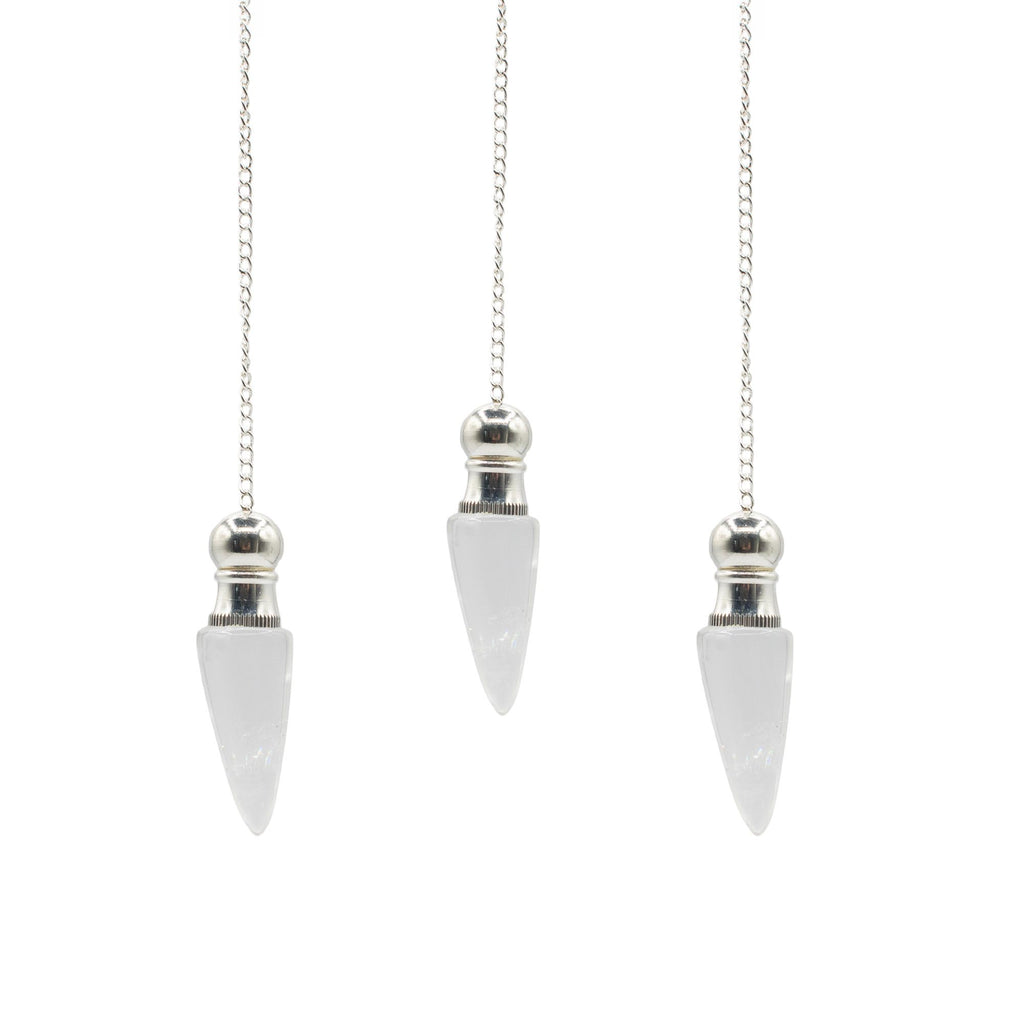 Secret Cavity Discovery of Truth Pendulum - Clear Quartz - Silver Plated