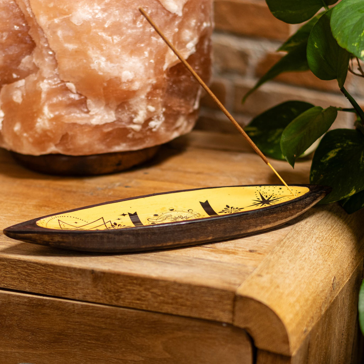 Enamel Incense Bowl - Mango Wood - Hand & Sun
