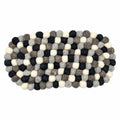 Felt Ball Oval Centre Mat - Multi Grey Colour
