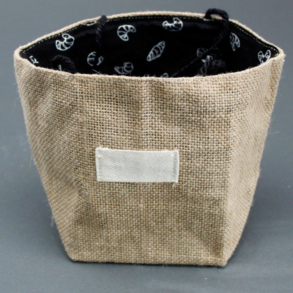 Natural Jute Cotton Gift Bag - Black Lining - Large - Bags & Totes | Hearth & Amble