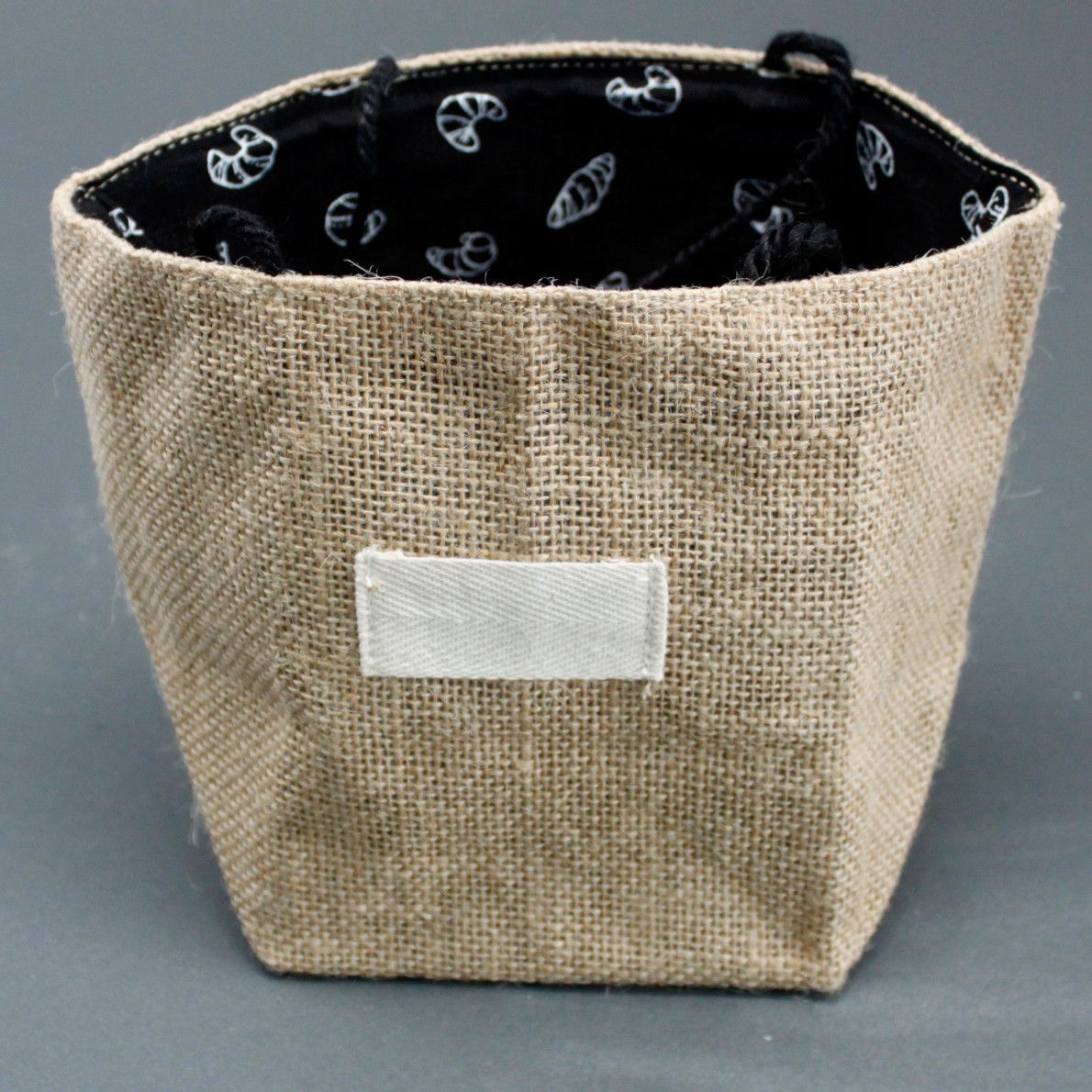 Natural Jute Cotton Gift Bag - Black Lining - Large - Bags & Totes | Hearth & Amble