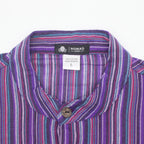 Nomad Sari Grandad Shirt - Black Purple - Large