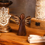 Small Mango Wood Angel - Gold Decor