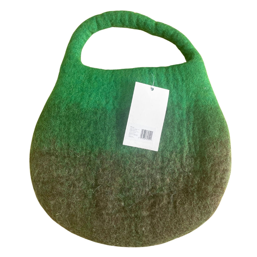 Water Felted Bee Bag - One Handle with Magnet - Garden Greens