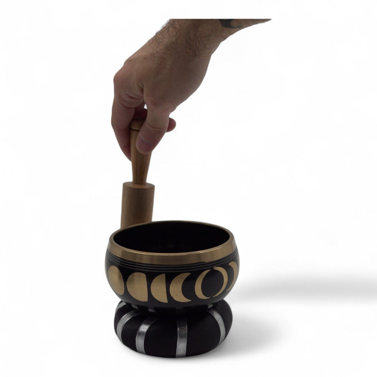 Moon Phase Singing Bowl Set – Black (10.7cm)