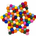 Felt Ball Star Centre Mat - Multi Colour