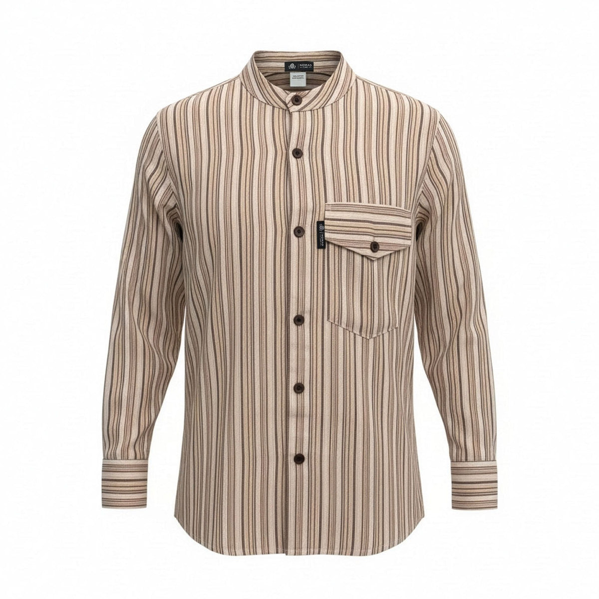 Nomad Sari Grandad Shirt - Brown Beige - Medium