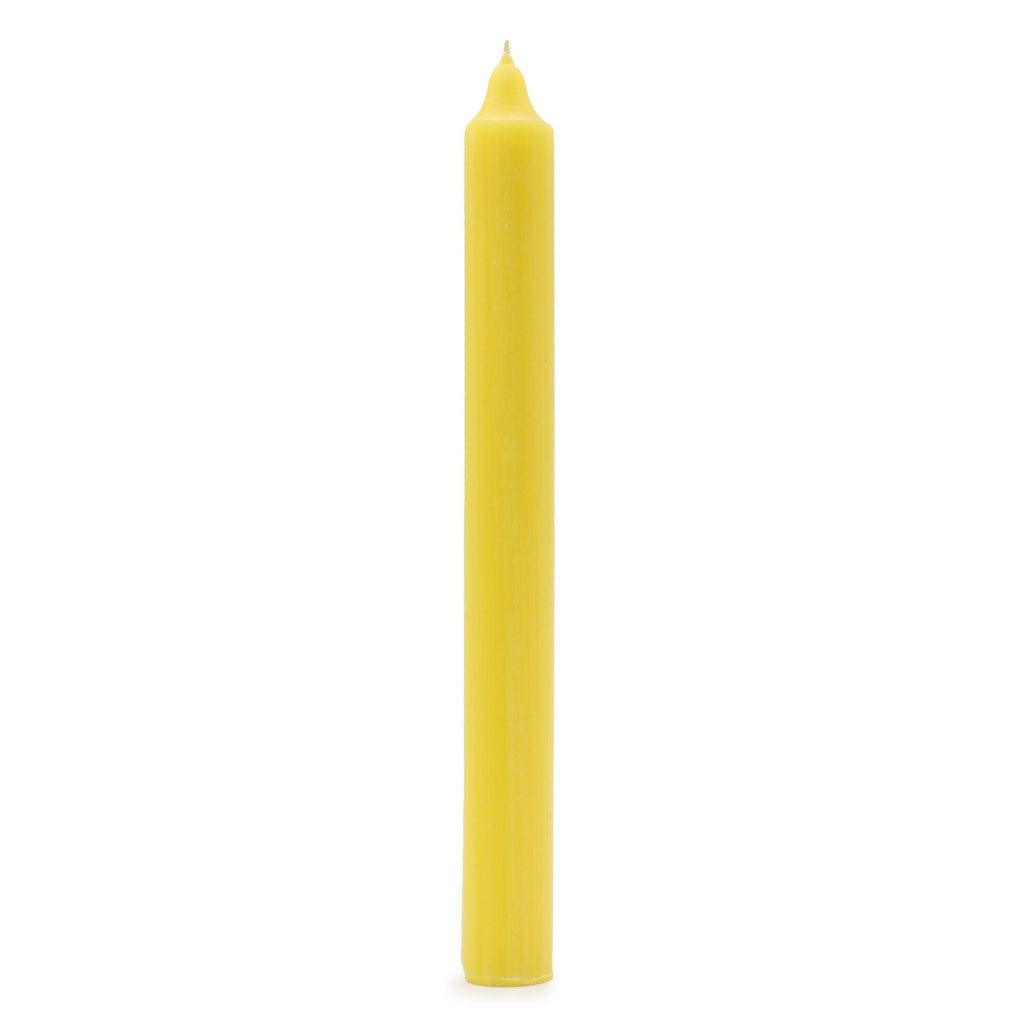 Solid Colour Dinner Candle Set - Pack of 21 - Rustic Lemon