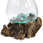 Molten Glass on Wood with Stand - Medium Bowl