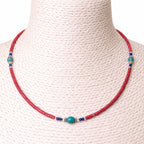Nepalese Extra Fine Gem Necklace - Pink Coral & Turquoise Beads
