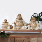 Happy Buddha - Whitewash 30cm