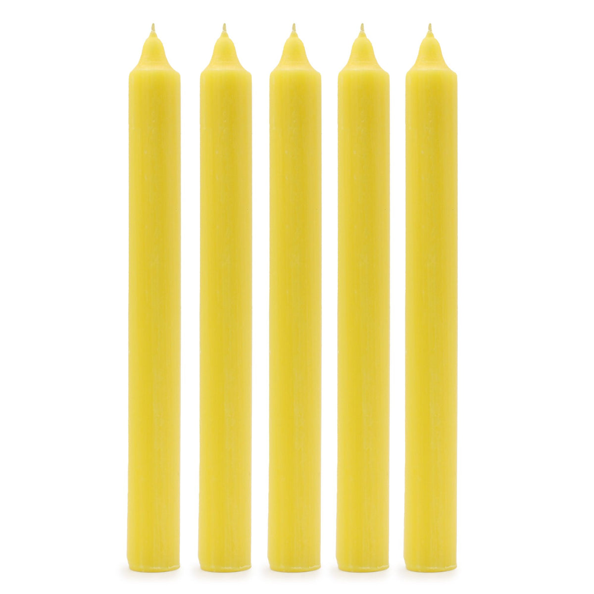 Solid Colour Dinner Candle Set - Pack of 21 - Rustic Lemon