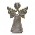 Mango Wood Angel - Whitewash with Star Cut Out