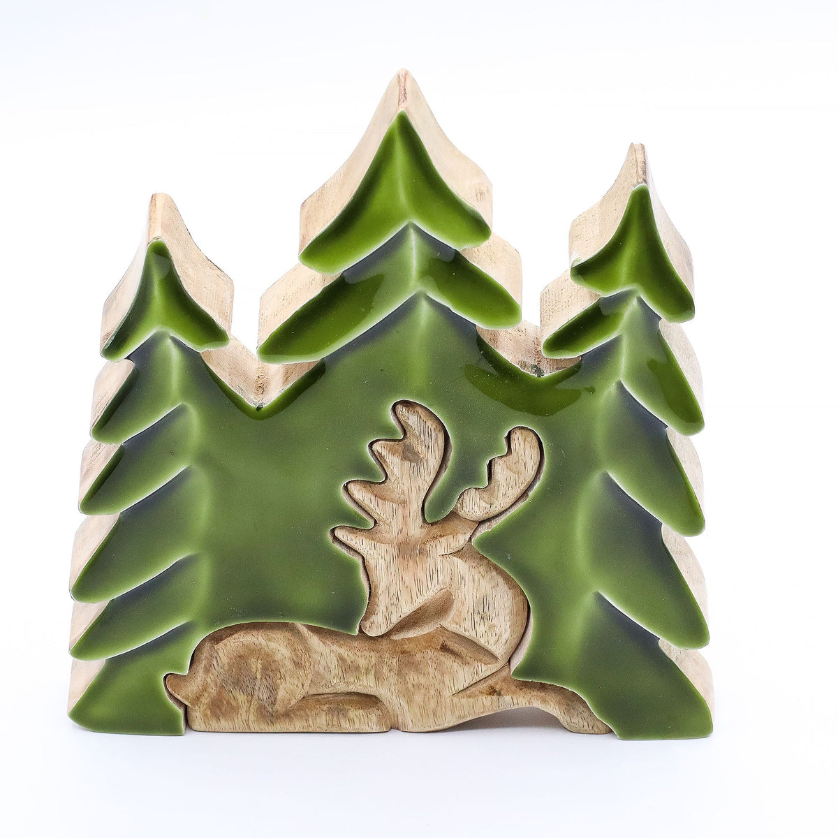Lost in the Forrest - Stag in the Forrest 3D Wooden Decoration - 23x20cm - Lost in the Forest - Wooden Decorations & Bowls | Hearth & Amble