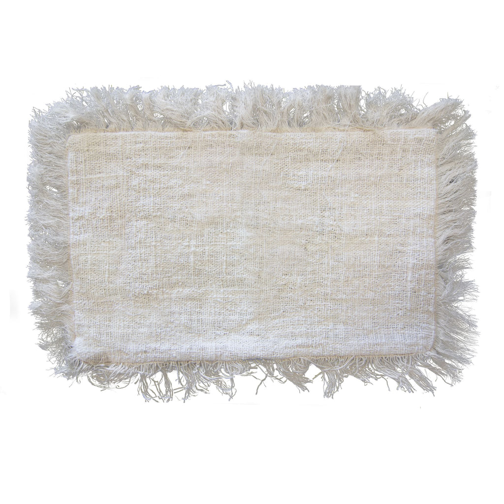 Linen Cushion Cover 30x50cm with fringe