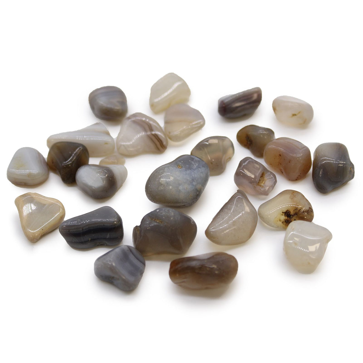 Small African Tumble Stones - Grey Agate - Botswana - product image 1