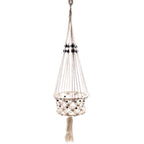 Macrame Pot Holder - Lrg Single Beaded
