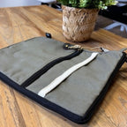 Canvas Large Laptop Pouch - Olive