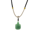 Cord Necklace Gemstone Pendant - Jade Turtle