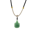 Cord Necklace Gemstone Pendant - Jade Turtle