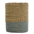 Seagrass & Abu-Abu Raffia Set - 2 Vase & 2 Bins