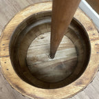 Beer Barrel Table & Parasol Stand â€“ Natural Wood 60 x 48.5 cm