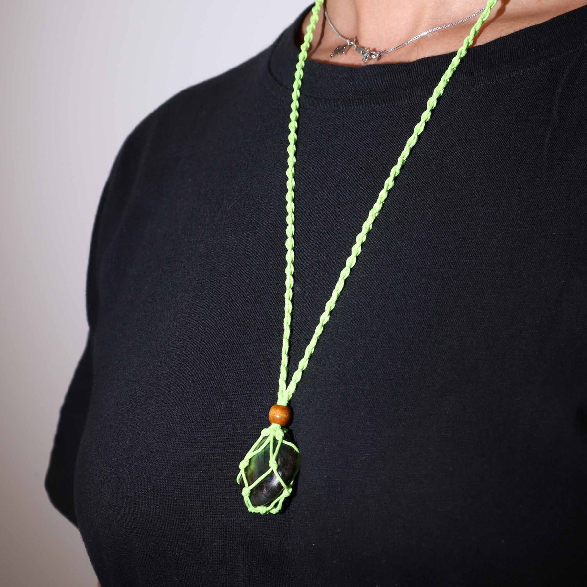 Gemstone Necklace Cord - Green - Gemstones & Crystals | Hearth & Amble