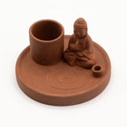 Multi Purpose Buddha Incense Plate - Natural Terracotta Style