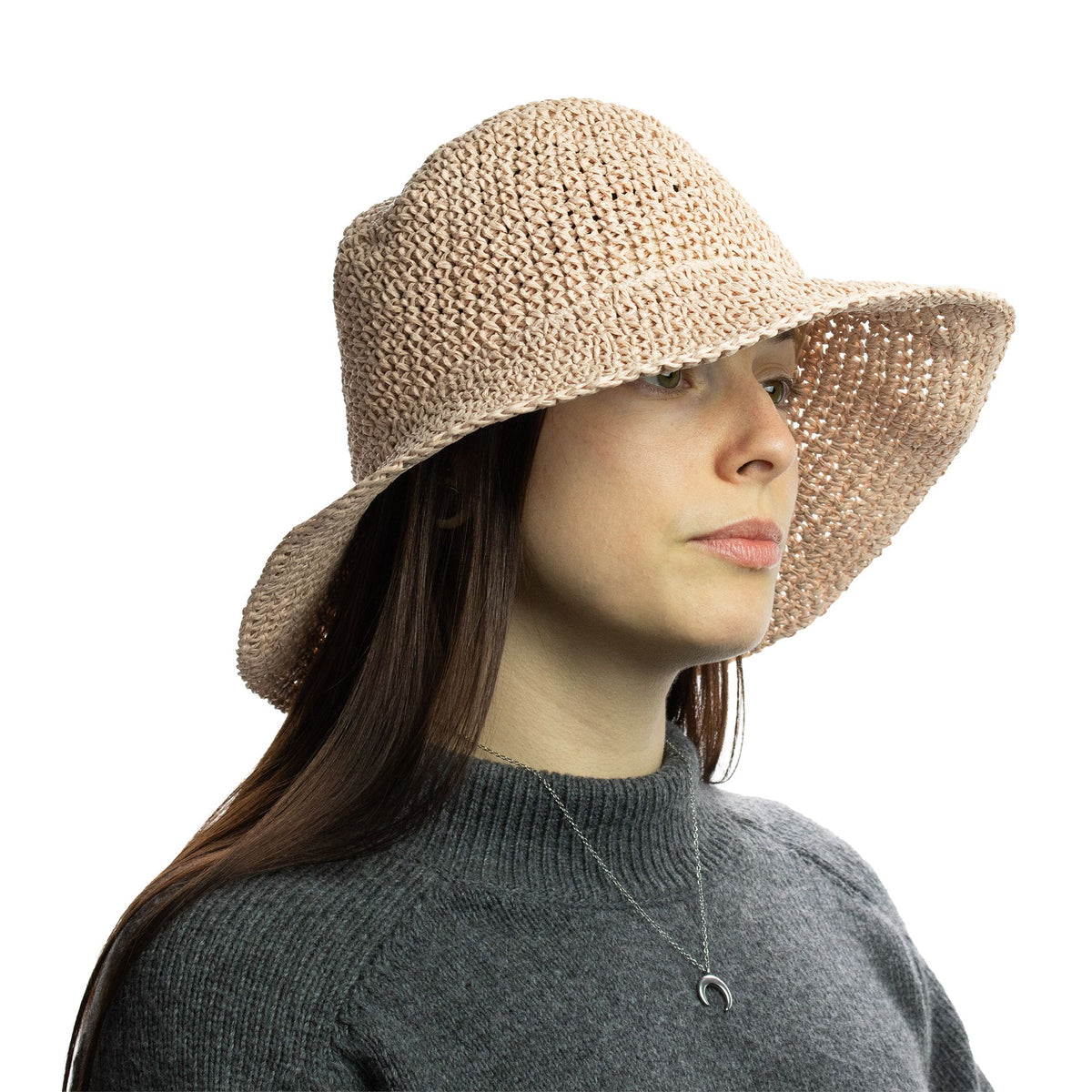 Nomad Sari Floppy Straw Sun Hat - Rose Blush