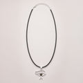 Indian Devotional Pendant - Silver Plated (45cm Cord)- Cleopatra Eye - Iolite