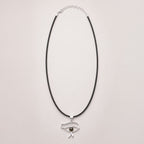 Indian Devotional Pendant - Silver Plated (45cm Cord)- Cleopatra Eye - Iolite
