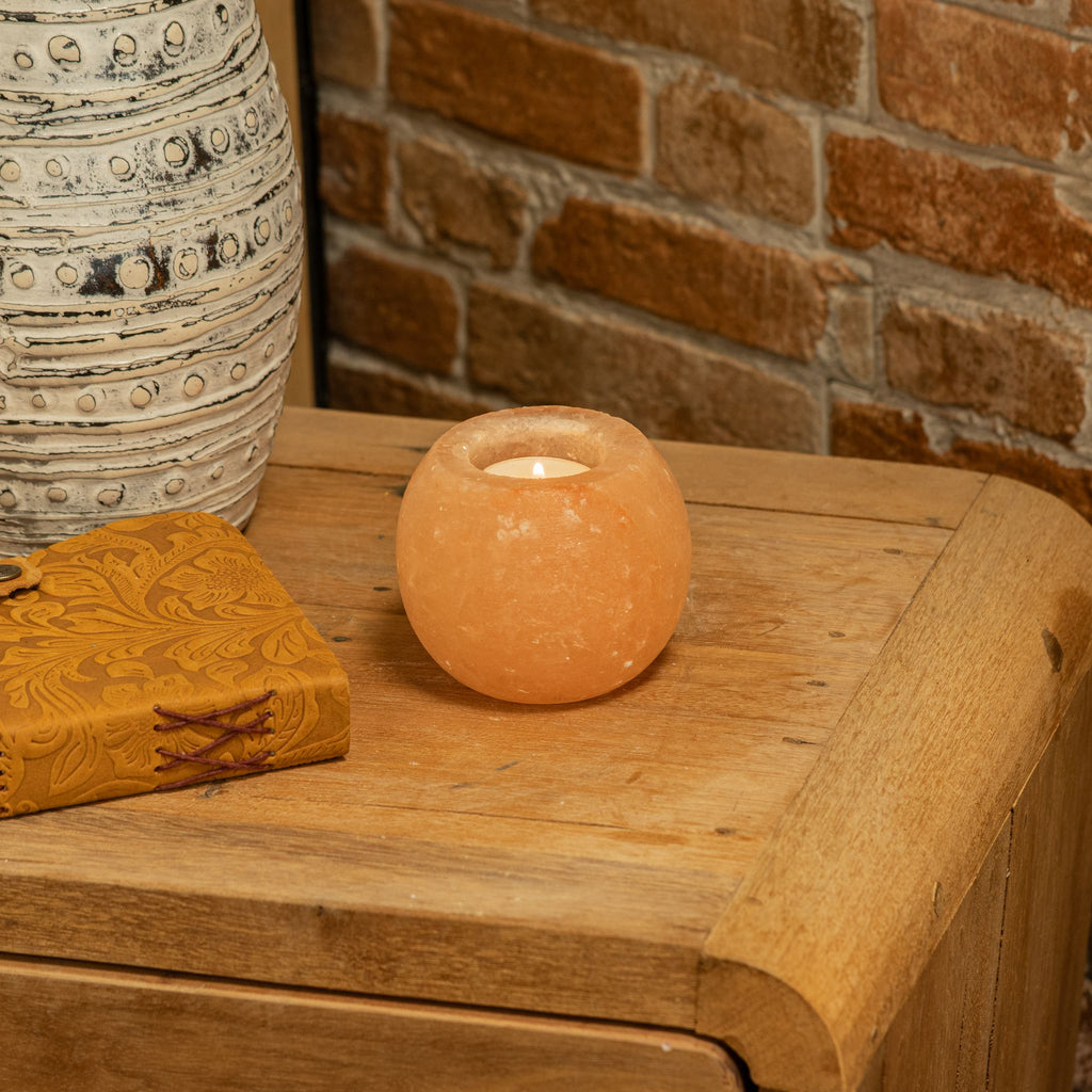 Salt Candle Holder - Round