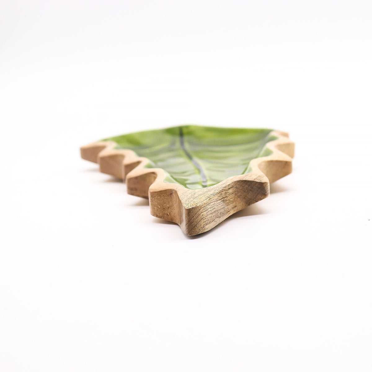 Lost in the Forrest - Enamel Leaf Wooden Bowl - 33x17cm - Lost in the Forest - Wooden Decorations & Bowls | Hearth & Amble