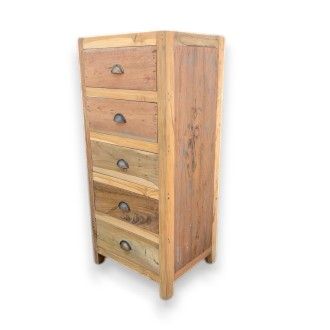 Tall set of 5 Draws - Recycled Wood