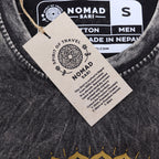 Nomad Sari Stonewashed Cotton T-Shirt â€“ Mandala â€“ Dark Grey â€“ Small