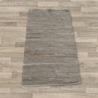 Small Indian Handloom Cotton Rug - Charcoal