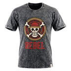 Nomad Sari Stonewashed Cotton T-Shirt - Rebel - Charcoal - Large