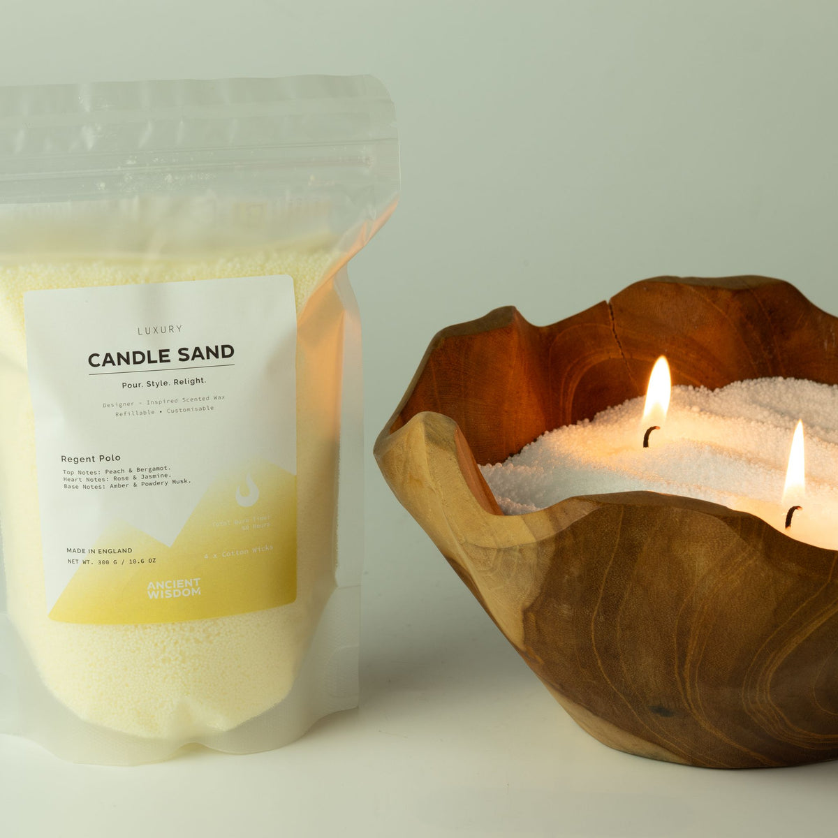 Fragranced Candle Sand - Warm Honey - Blush Bloom - 300g