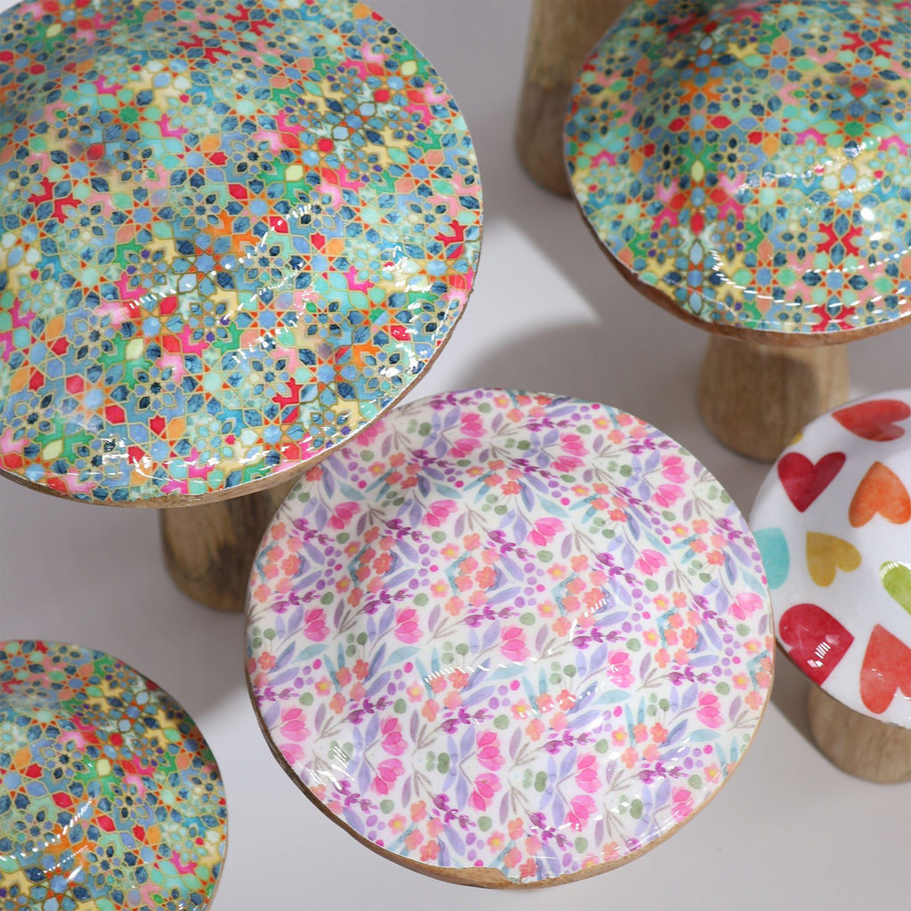 Medium Enamelled Mushroom - 15cm - Pretty Floral