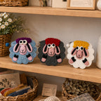 Natural Felt Zipper Pouches - Fresh Colours Happy Sheep
