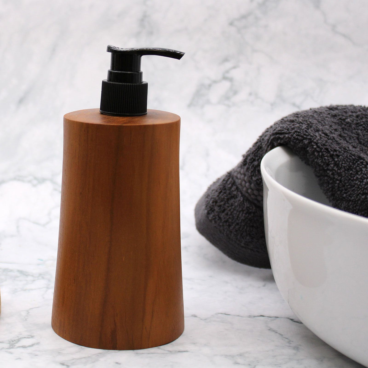 Natural Teakwood Soap Dispenser - Taper - Soaps | Hearth & Amble