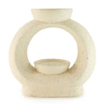 Ceramic Zen Oil Burner - Large Oval Pebble  - Speckled Off-White